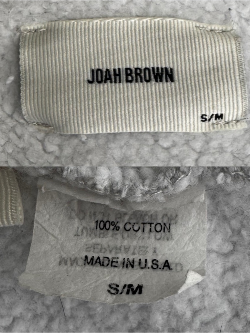 Joah Brown Slouchy Pullover Sweatshirt in Pearl Grey French Terry S/M - Picture 8 of 10